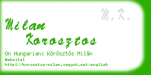 milan korosztos business card